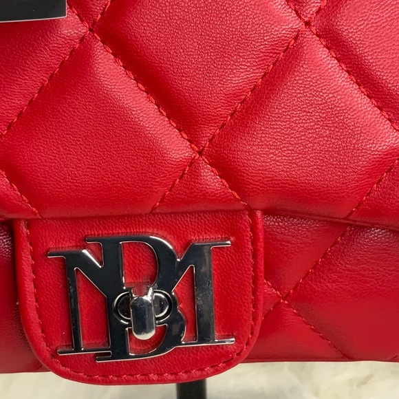 Badgley Mischka Red Quilted Handbag (NWT) - Picture 3 of 12